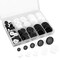 160 Pieces Mixed Sewing Buttons, Round Black 4-Hole Craft Buttons, 5 Sizes White Resin Button, with Separate Compartment Storage Box, Suitable for Sewing, Craft Projects and Holiday Decoration